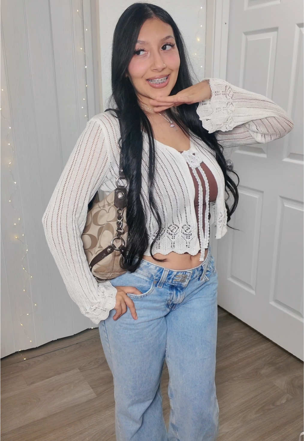 TikTok post by @julianavaladezz for Cider USA. Caption reads: [...] puts the fall outfit all together 🧸🍂....