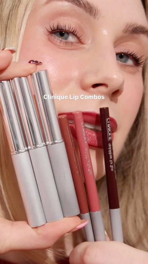 Instagram post by @babydewyou for Clinique. Caption reads: Clinique Pink Honey, Nude Honey & Black Honey lip....