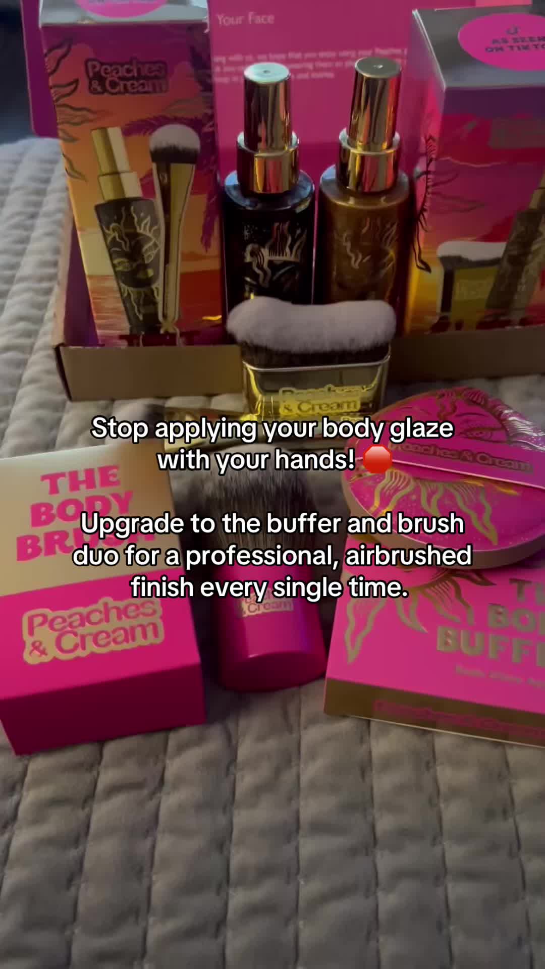 TikTok post by @sarahjayne207 for Peaches & Cream. Caption reads: @Peaches & Cream #tiktokmademebuyIt #tiktokshop....