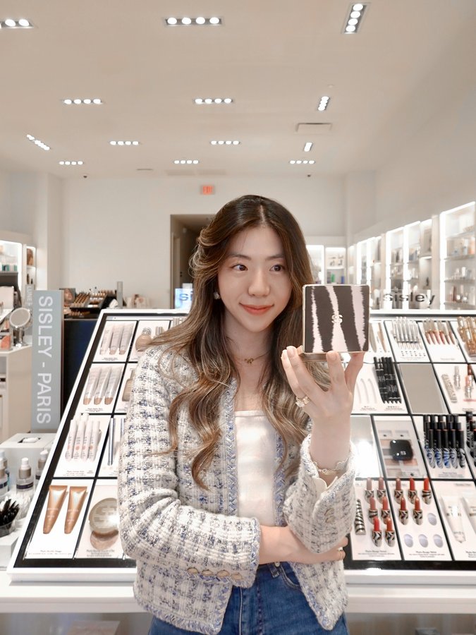 Instagram post by @chanelogy for Bluemercury. Caption reads: ྀི #BluemercuryPartner All Eyes on Sisley event....