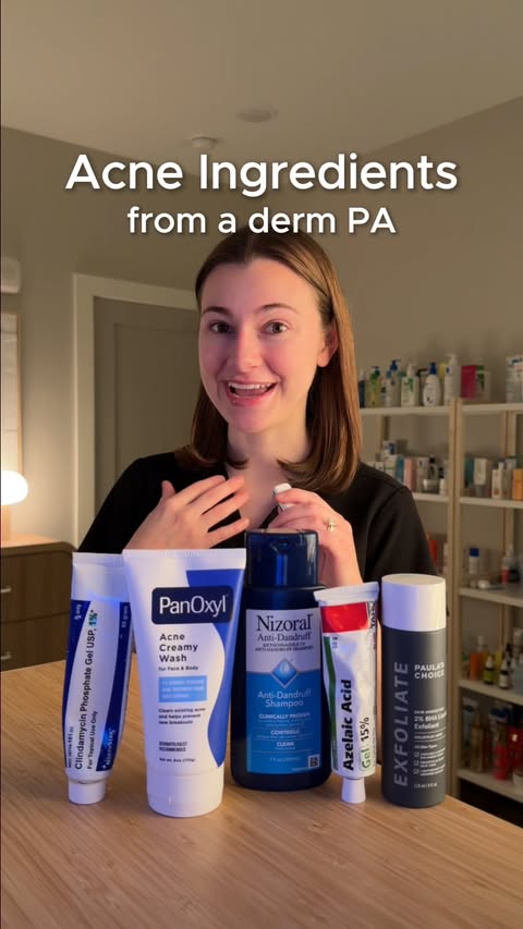 Instagram post by @sighlurskin for PanOxyl. Caption reads: 👇🏻Products listed below 

Benzoyl Peroxide
-....