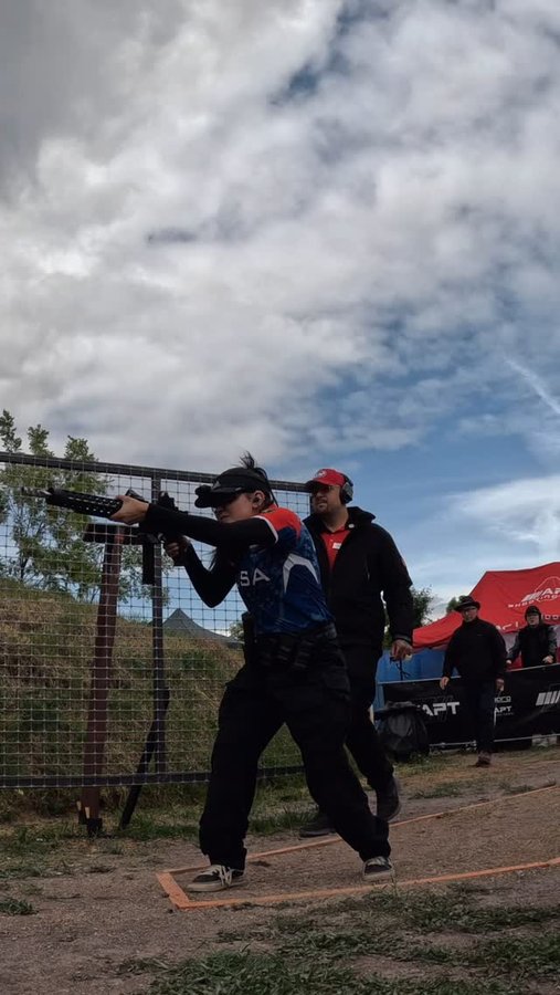 Instagram post by @shooter_danyela for Vortex Optics. Caption reads: Such a fun stage at the PCC World shoot. My....