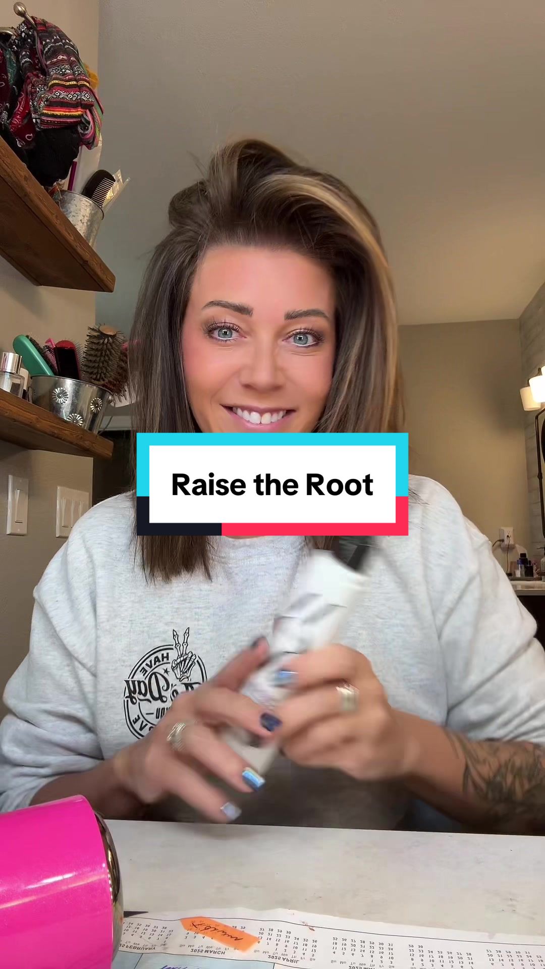 TikTok post by @ashmartodam for Color Wow Hair. Caption reads: Replying to @Colleen McGettigan if you have flat....