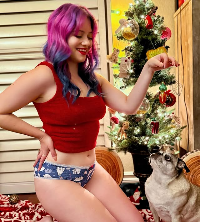 Instagram post by @whitneypuppy for Splendies. Caption reads: Santa brought me a present from @splendies for....