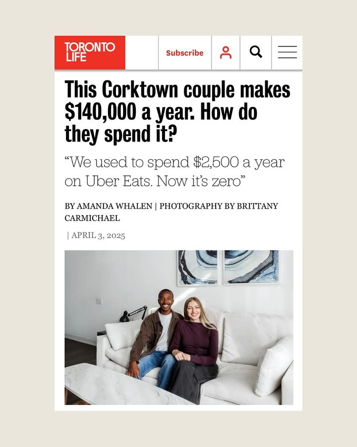 Instagram post by @stephandden for Toronto Life. Caption reads: We were featured in Toronto Life! 👀 @torontolife....