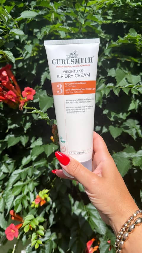 Instagram post by @curly_candace for CURLSMITH. Caption reads: [...] The Weightless Air Dry Cream from....