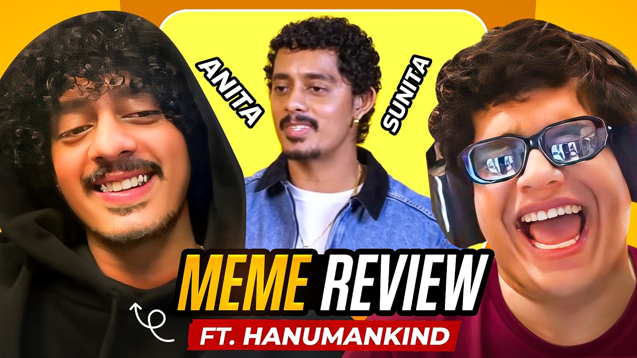 YouTube post by @tanmaybhat for BookMyShow. Caption reads: HANUMANKIND REACTS TO MEMES ABOUT HANUMANKIND.