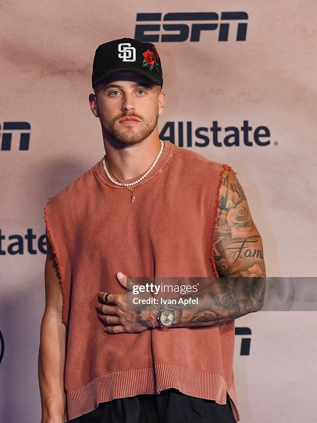 Instagram post by @_josh.goldy_ for Allstate. Caption reads: [...] 🏆 #CFBPlayoff #PartyAtThePlayoff @allstate....