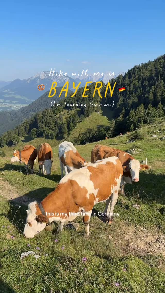 Instagram post by @sophiaxverde for Rosetta Stone. Caption reads: Hike with me in Bayern (while learning German)....