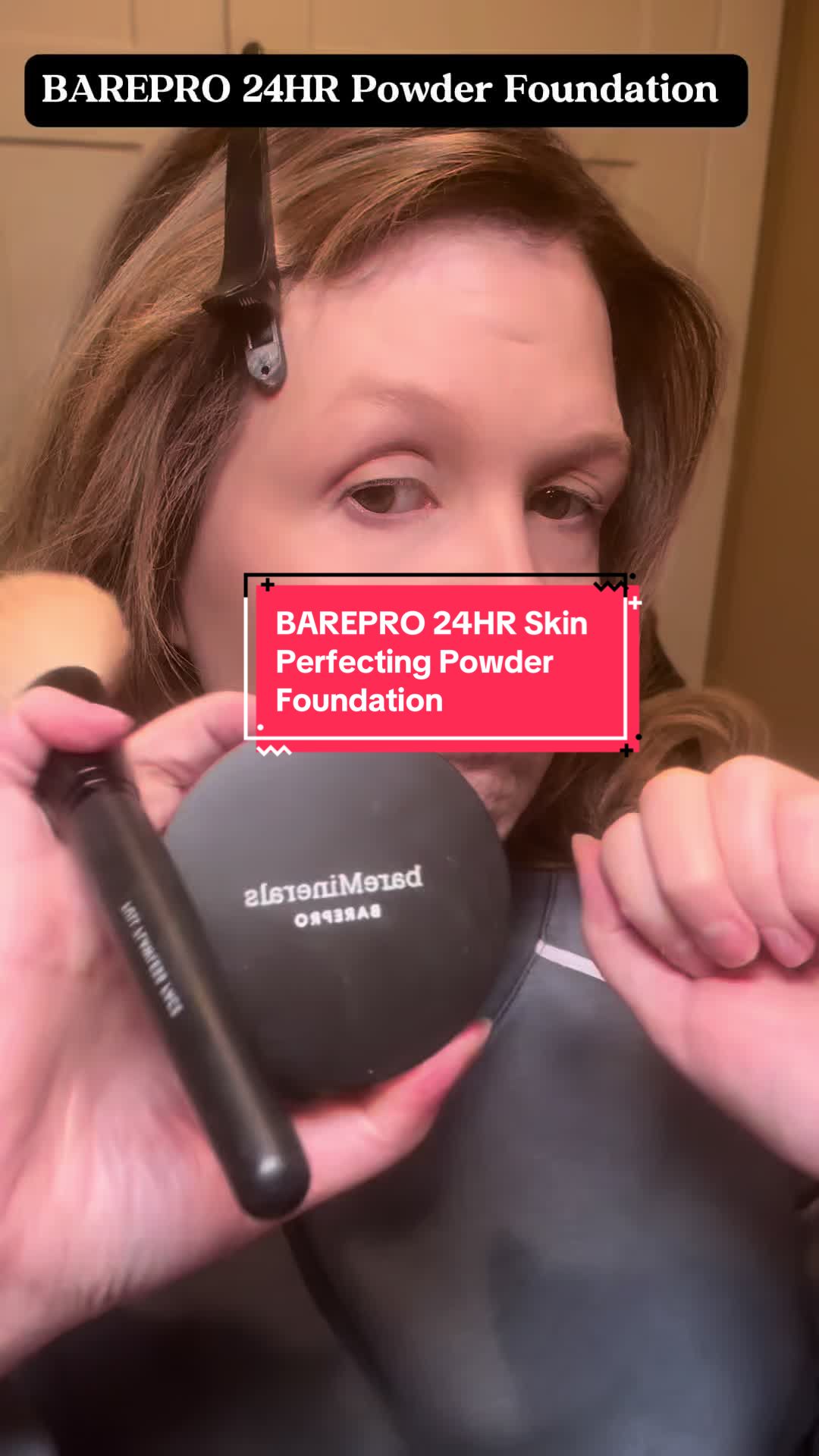 TikTok post by @theglamourbelle for bareMinerals. Caption reads: #creatorsearchinsights Over 40 and ready for a....