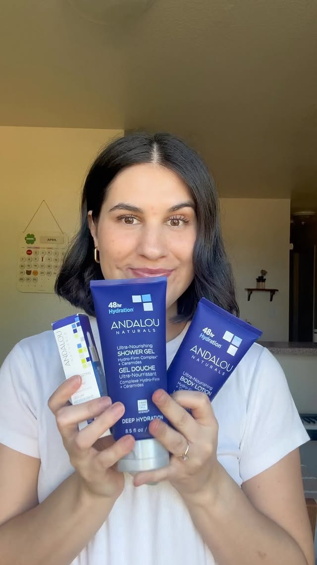 Instagram post by @jordanlexallen for Andalou Naturals. Caption reads: Loving how hydrating these @andalounaturals....