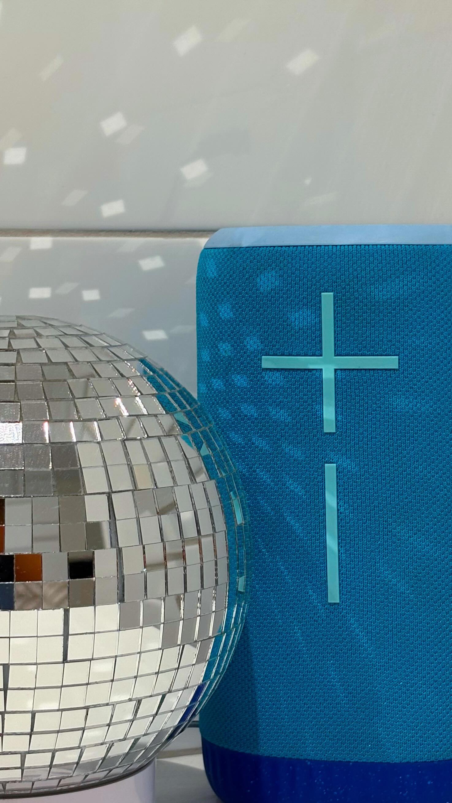 Instagram post by @clairechampion_ for Ultimate Ears. Caption reads: It’s me and my emotional support everboom against....