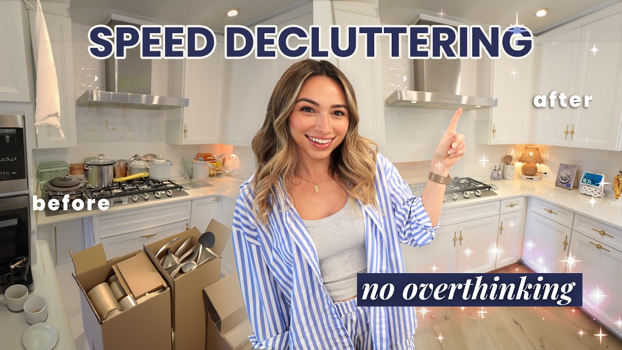 YouTube post by @SimplyAlexandra for Earth Breeze. Caption reads: Extreme Decluttering for Spring! Cleaning &....