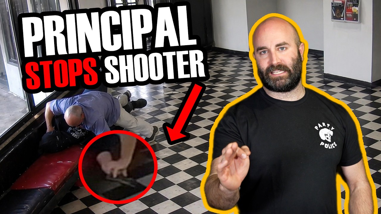 YouTube post by @AngryCops for PDS Debt. Caption reads: Principal Ends Threat Before Police Arrive.