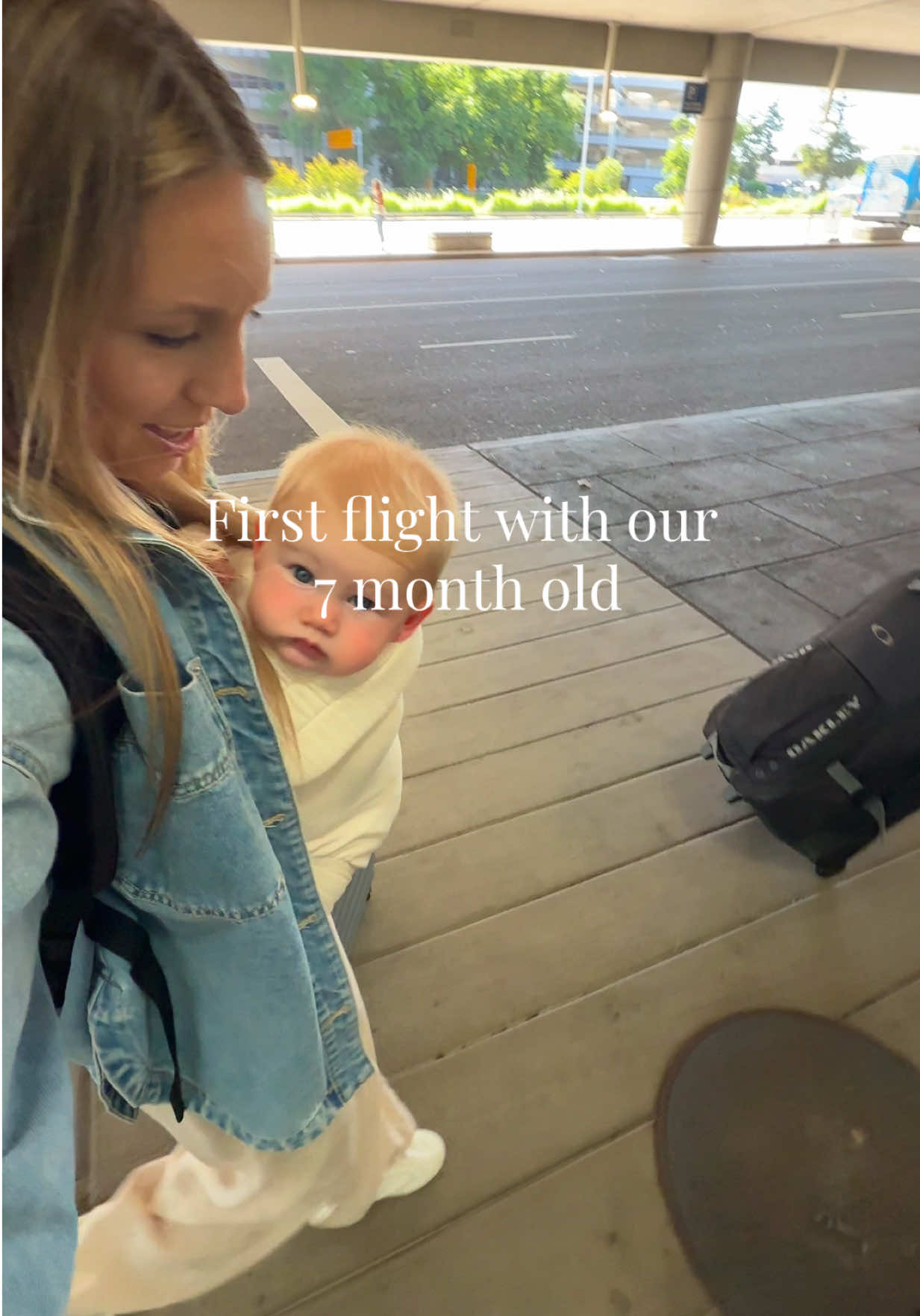 TikTok post by @leitaofarm for MABĒ Carriers. Caption reads: [...] fed discretely on the flight. I am @MABĒ....