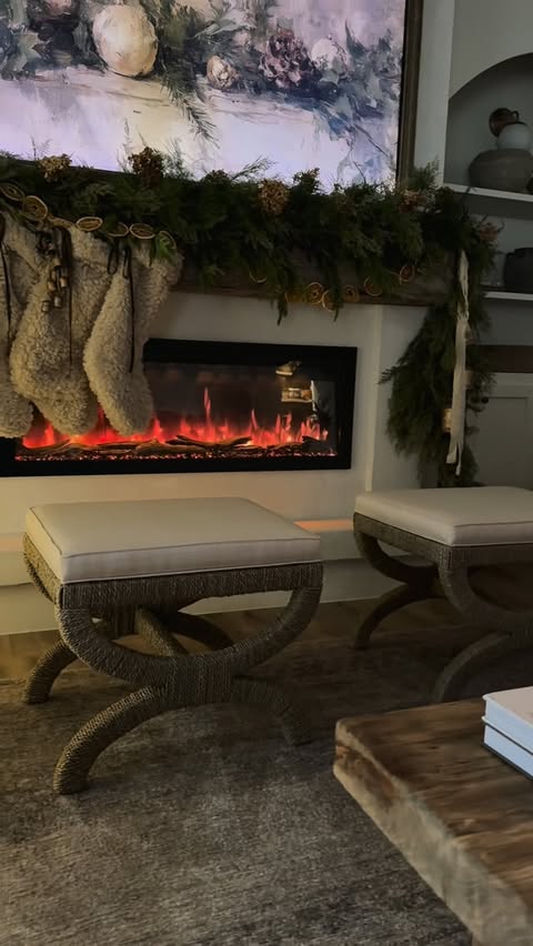 Instagram post by an influencer for Wayfair. Caption reads: [...] I found these ottomans from @wayfair and....