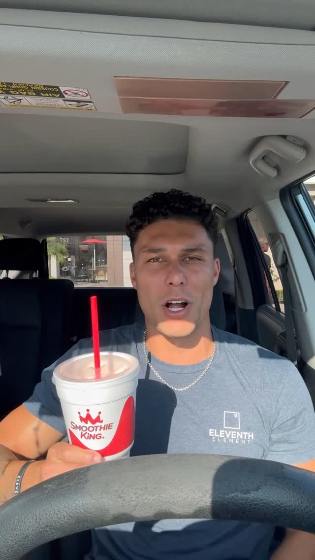 Instagram post by @gabegarciiaa for Smoothie King. Caption reads: If you are a trainer, instructor, or some kind of....