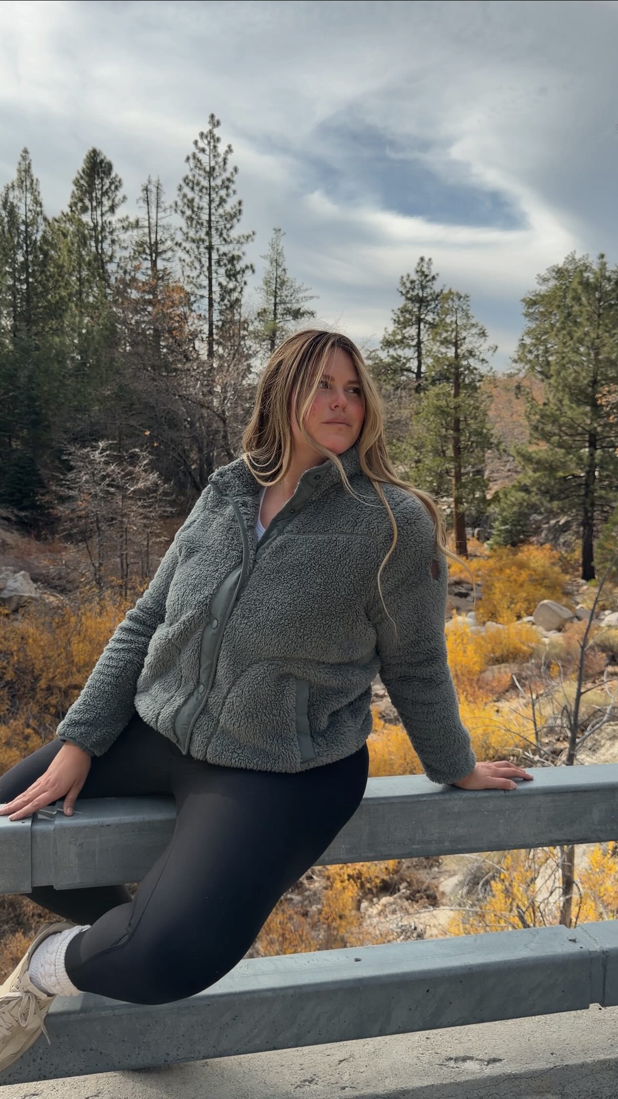 Instagram post by @alexmichaelmay for Free Country. Caption reads: [...] from a solo cabin trip wearing....