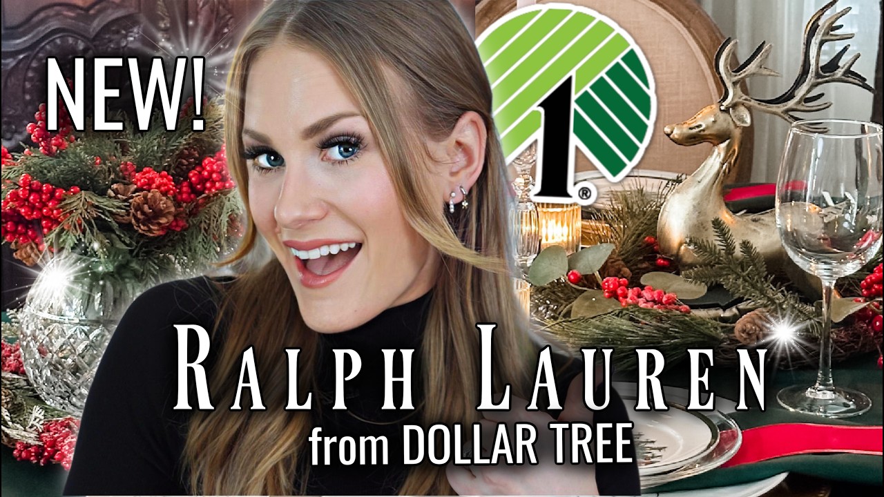 YouTube post by @DoItOnaDime for Ibotta. Caption reads: Dollar Tree Ralph Lauren Decor (ALL NEW!) 🎁....