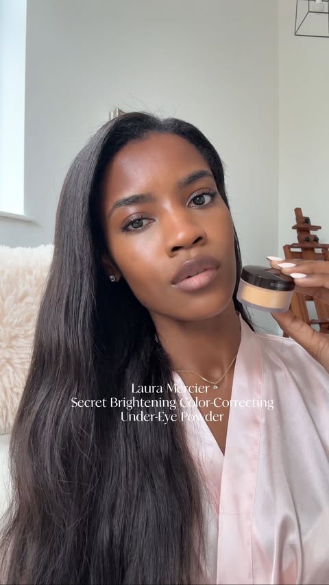 Instagram post by @alanahenry._ for Laura Mercier. Caption reads: #AD Brightening my under eyes with @lauramercier....
