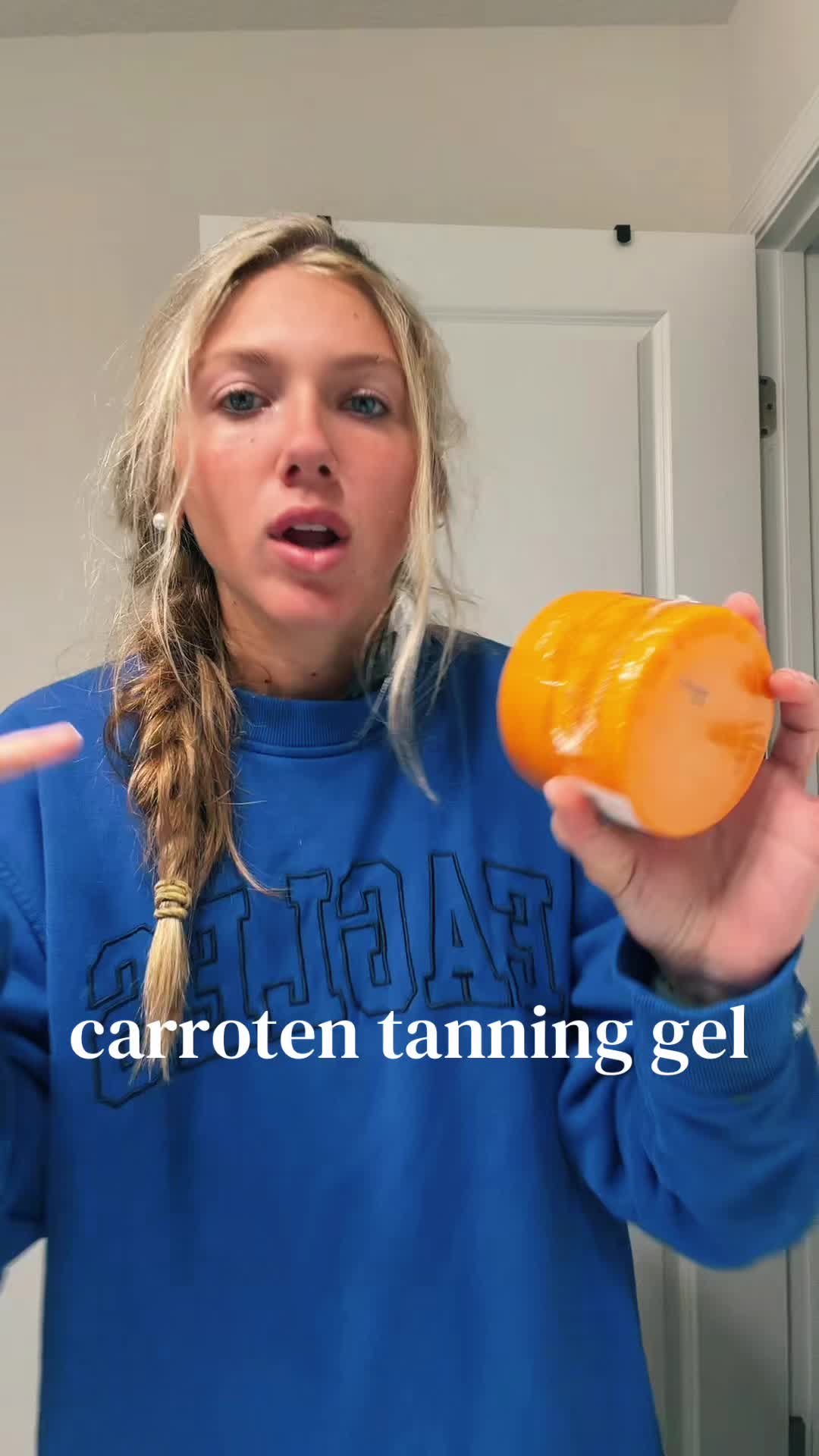 TikTok post by @littlemissesfunsized for Carroten. Caption reads: ready for spring break with @Carroten US tanning....
