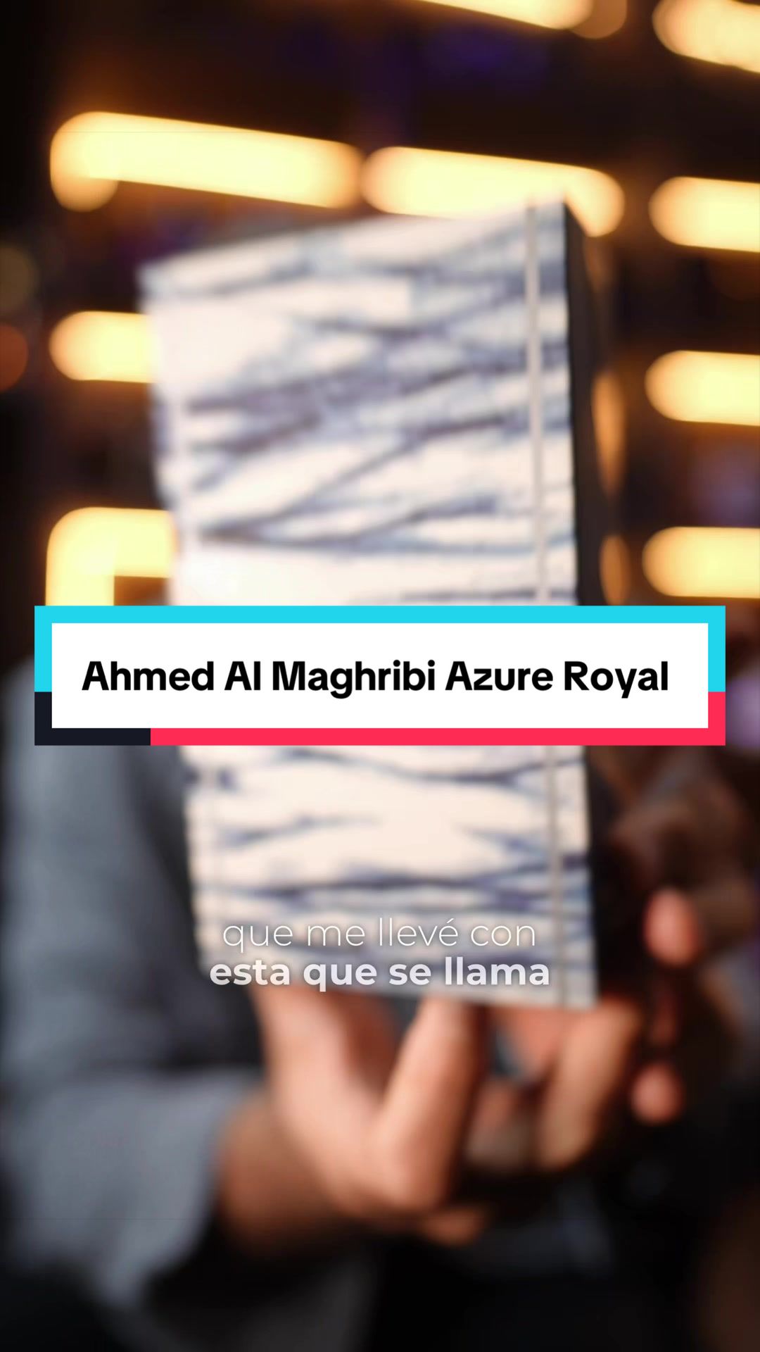 TikTok post by @fragabyperfume for PerfumeboxUSA. Caption reads: [...] #perfumearabe #ahmedalmaghribi....