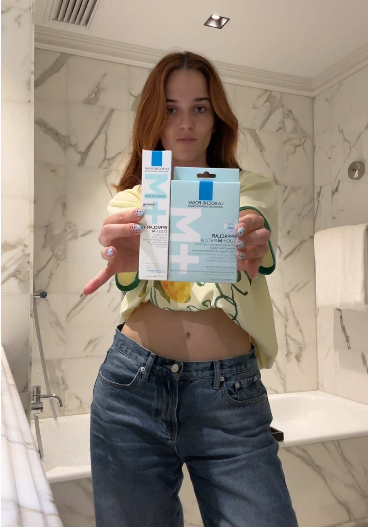 TikTok post by @adellepetros for La Roche-Posay. Caption reads: POV: you’ve got 3 hours before plans and a blemish....