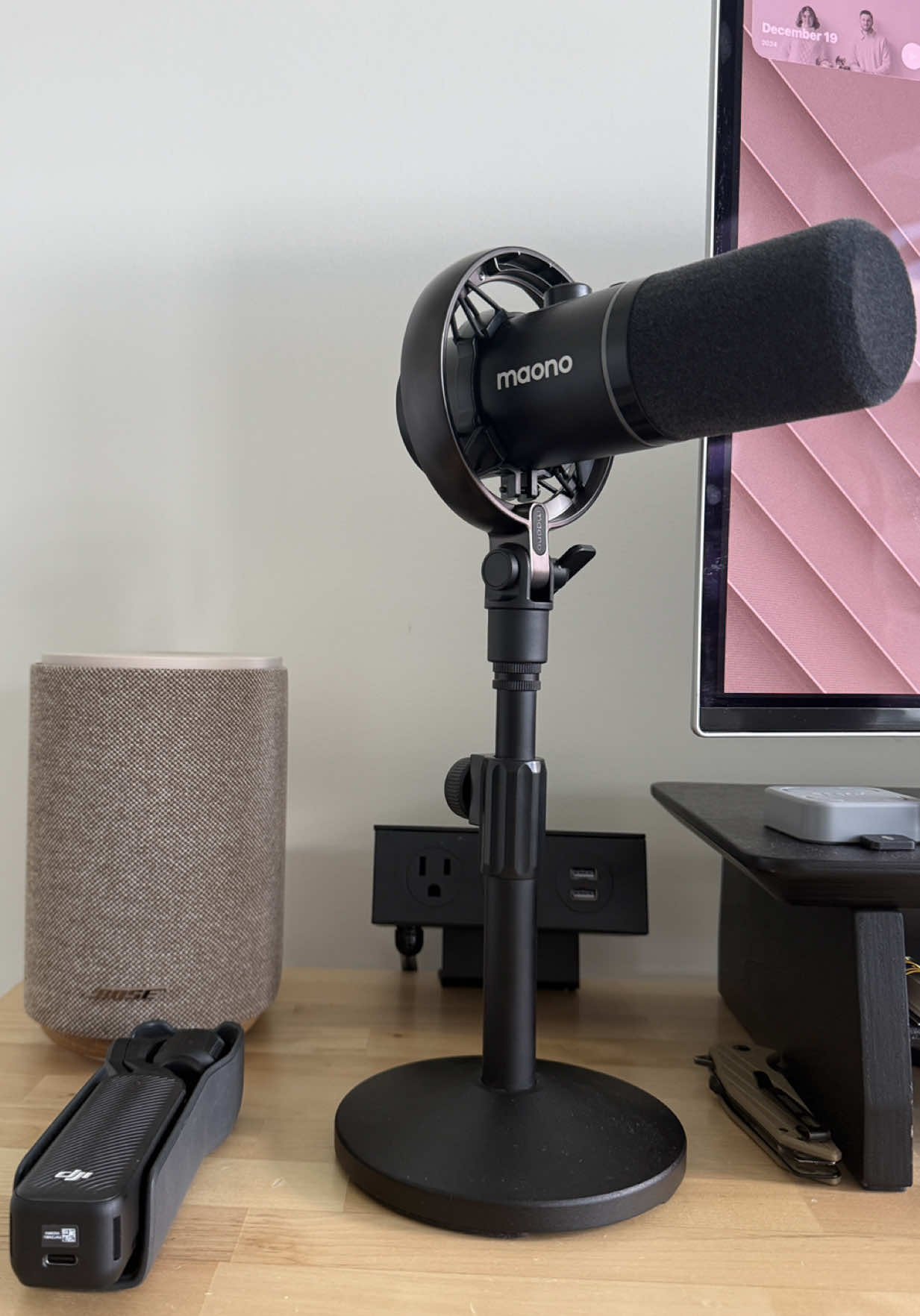 TikTok post by @logvlog_ for Maono. Caption reads: [...] Bad audio is a different story. The MAONO....
