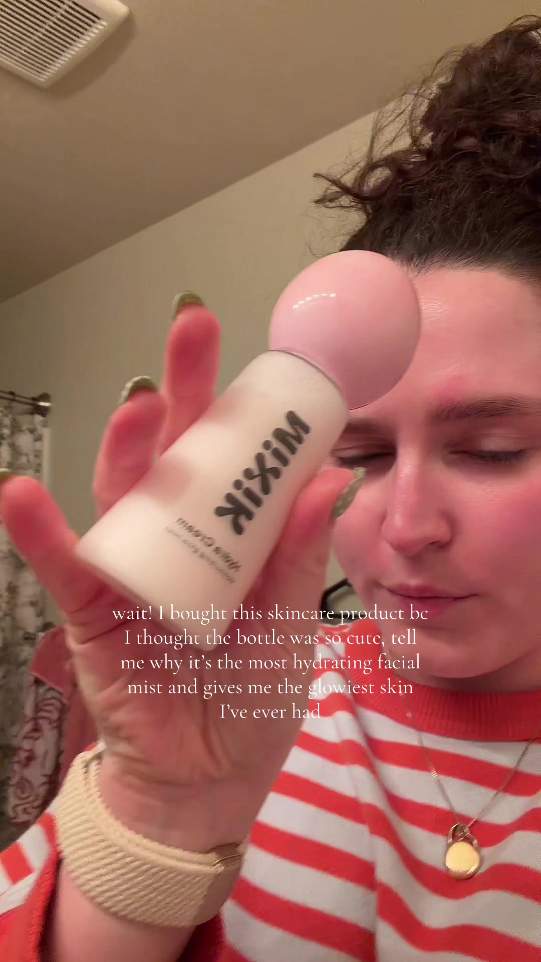 TikTok post by @annaliviagrace for MIXIK SKIN. Caption reads: @MIXIK SKIN it also smells like roses. This is my....