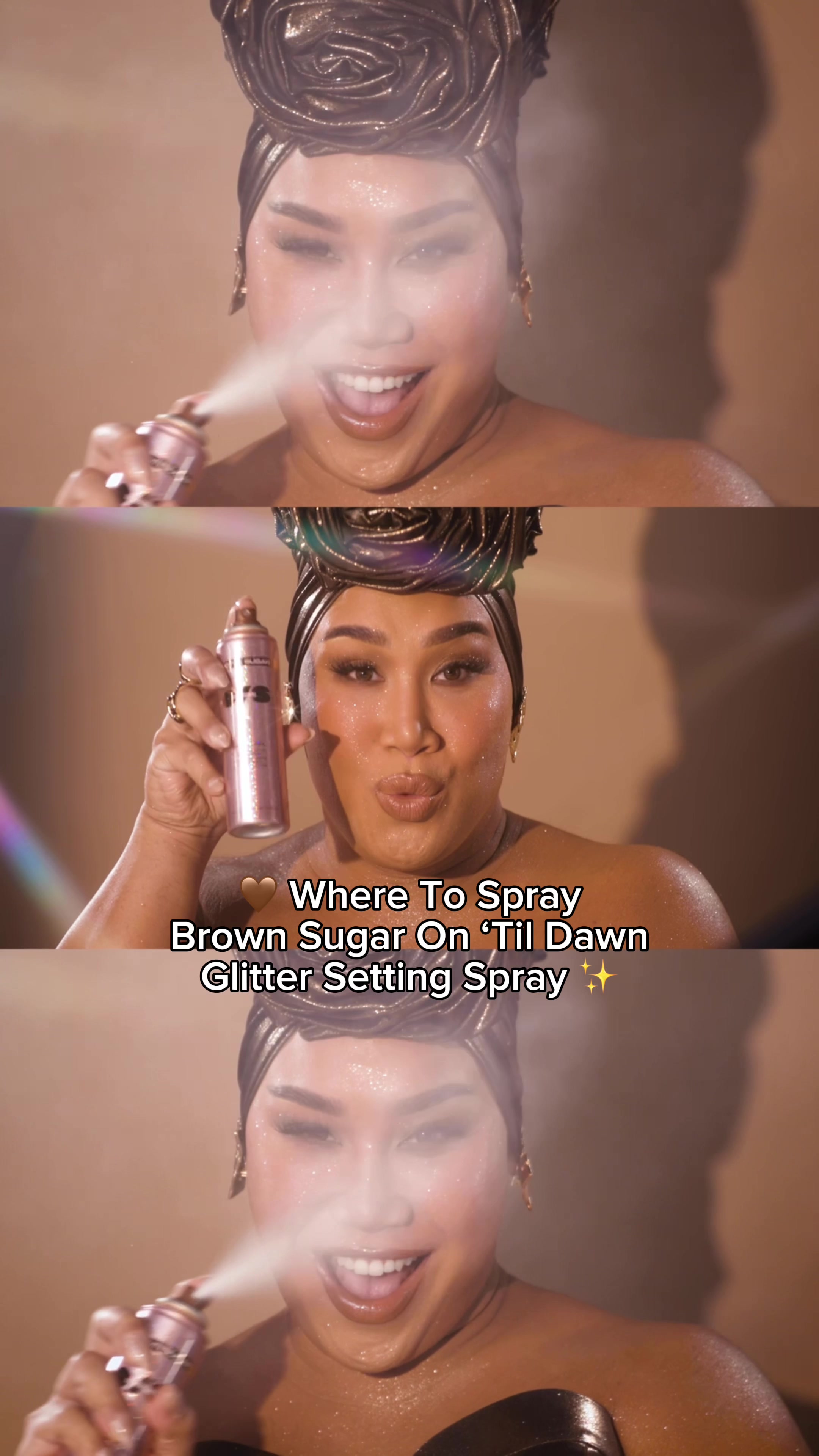 TikTok post by @patrickstarrr for ONE SIZE BEAUTY. Caption reads: Sparkle wherever you go, literally ✨. Get you some....