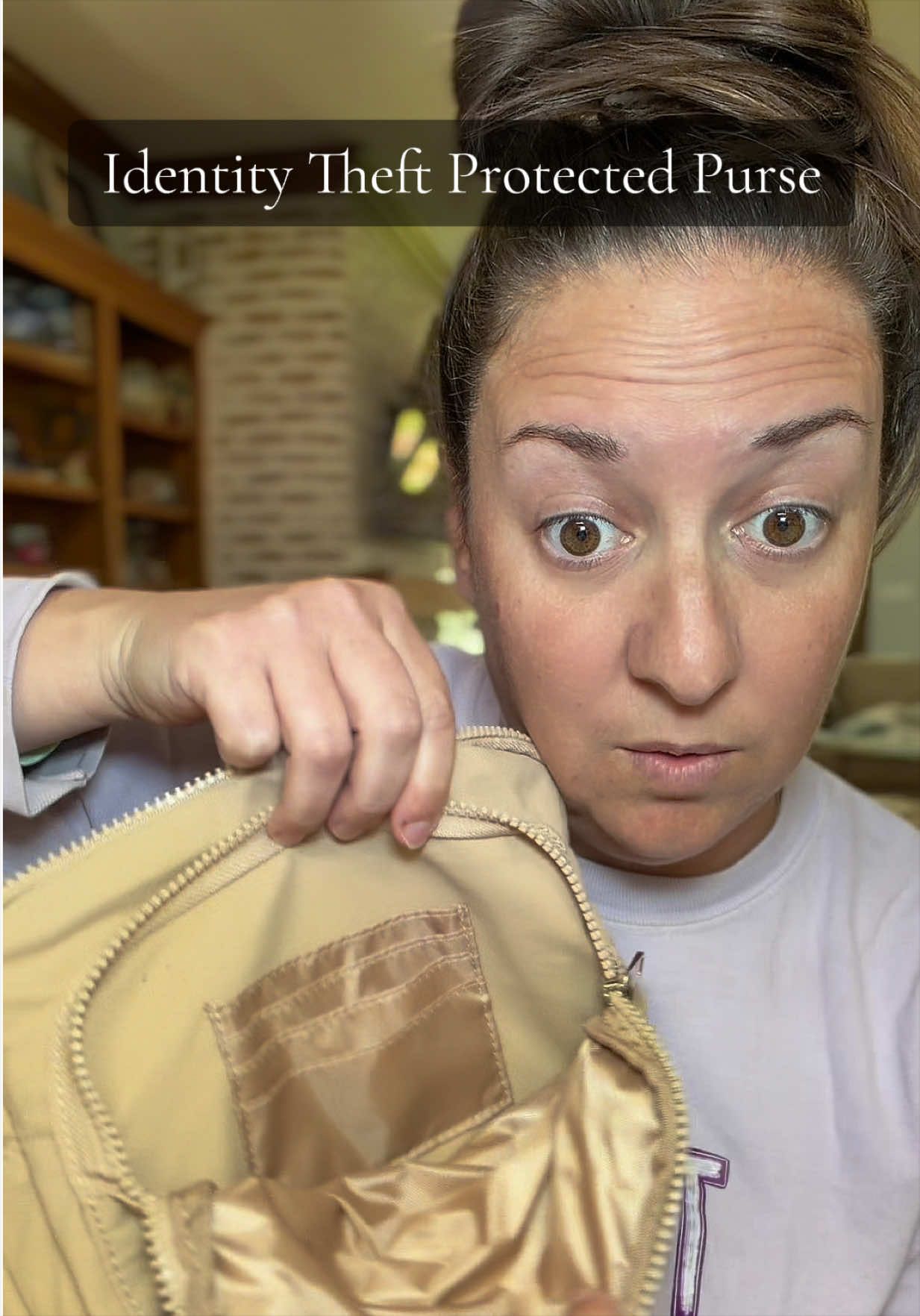 TikTok post by @kristenp_95 for Affiliasi Pikaru. Caption reads: I didn’t even think about RFID protection until I....