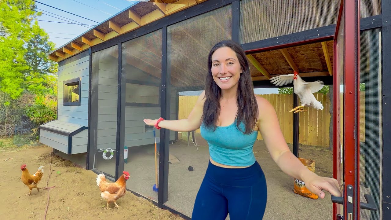 YouTube post by @NikkiDelventhal for Scratch and Peck Feeds. Caption reads: MOVE IN DAY! | Finished Build!.