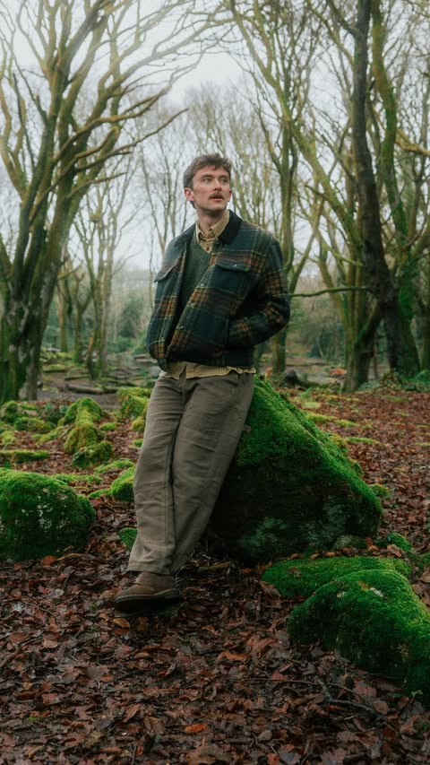 Instagram post by @tadhg_obrien for Banana Republic. Caption reads: How the Irish landscape inspires me☘️

Being born....