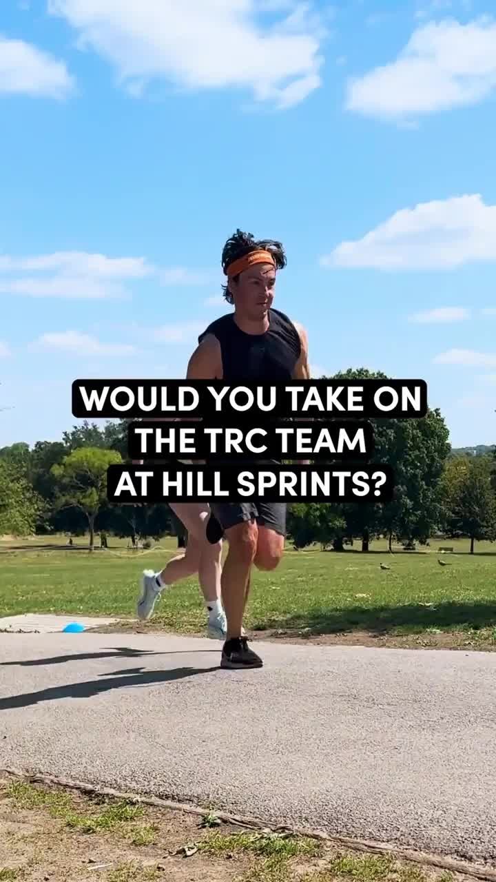 Instagram post by @runningchannel for PUMA UK. Caption reads: Would you take on the TRC team at hill sprints?....