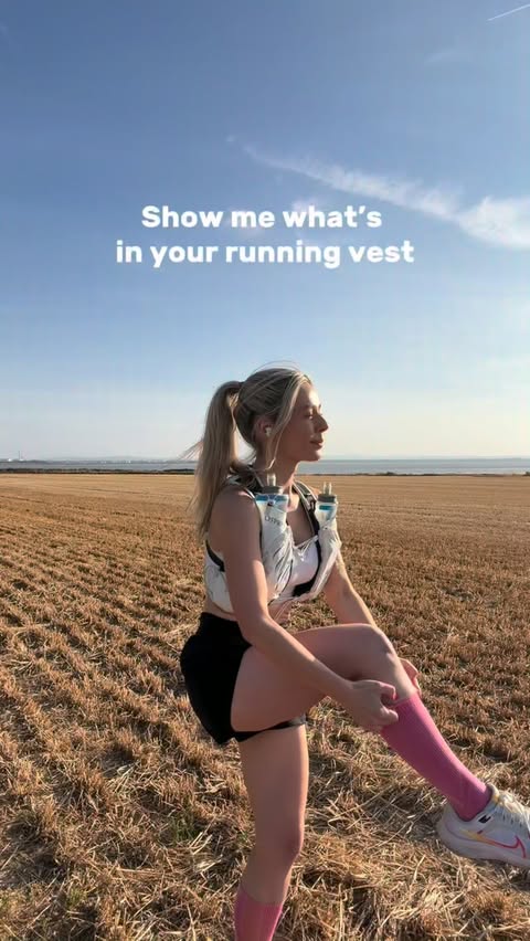 Instagram post by @amyhealthhart for Osprey Packs. Caption reads: [...] in your running vest? 🏃‍♀️🏃‍♀️🏃‍♀️....