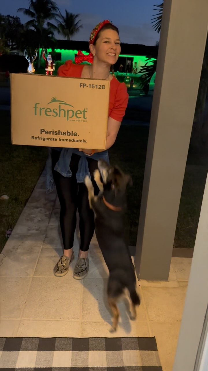 Instagram post by @luchylee for Freshpet. Caption reads: Guys- You have to try Freshpet Delivery!! They are....