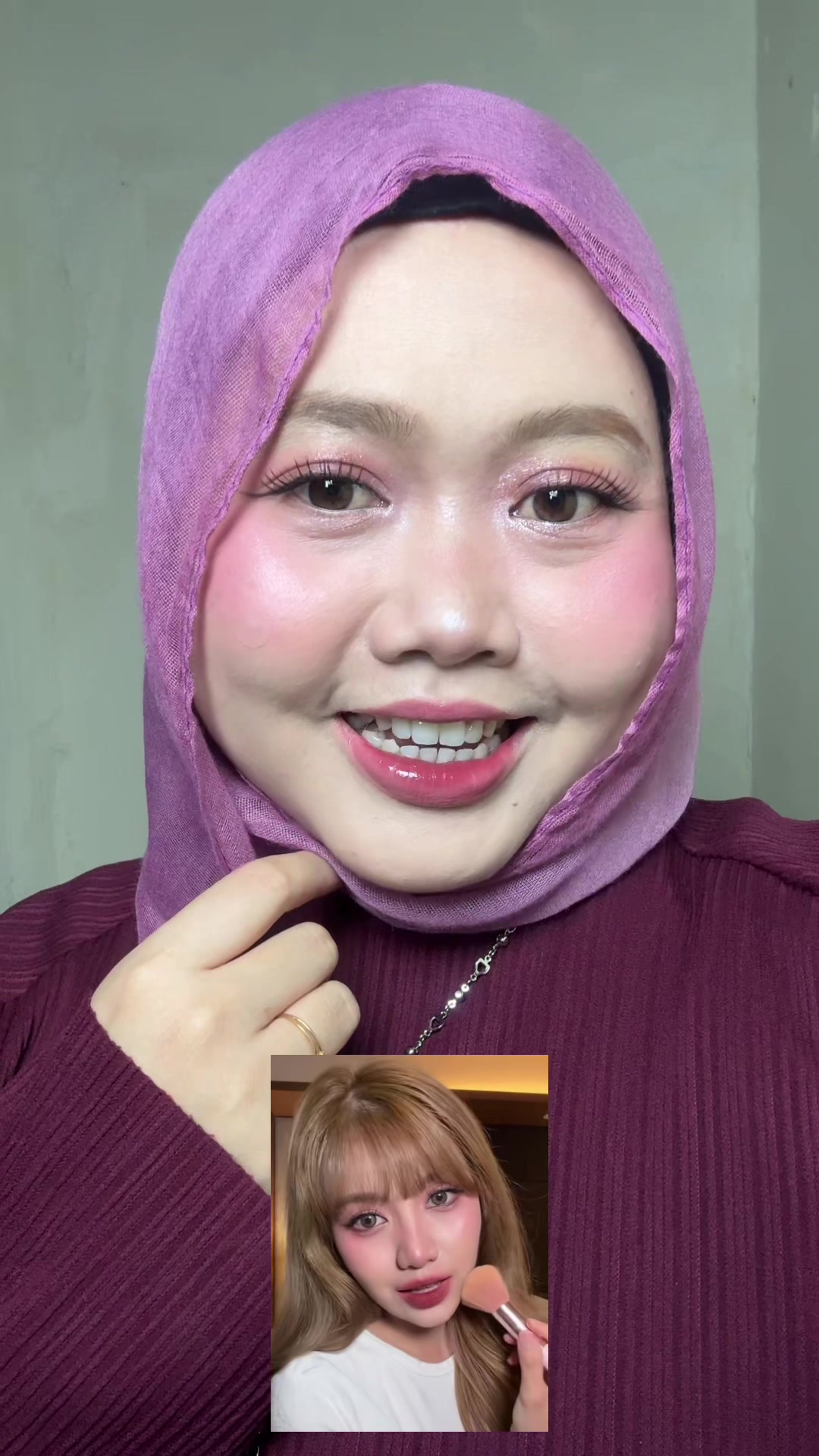 TikTok post by @nurfahsani for Madame Gie Cosmetics. Caption reads: [...] @Mercredi Beaute @ArtisanPro @Madame Gie....