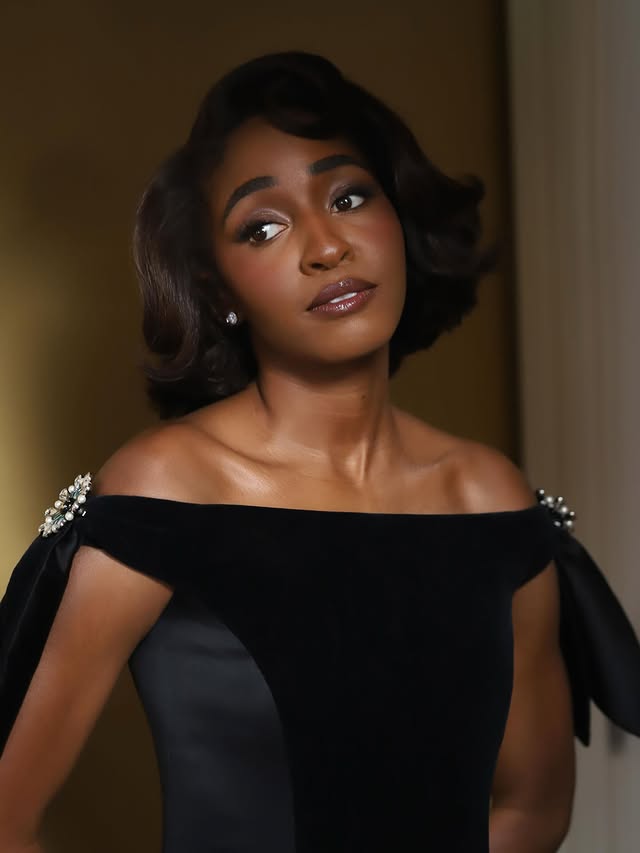 Instagram post by @ernestocasillas for CHANEL. Caption reads: For tonight’s Golden Globes, Ayo’s black dress....