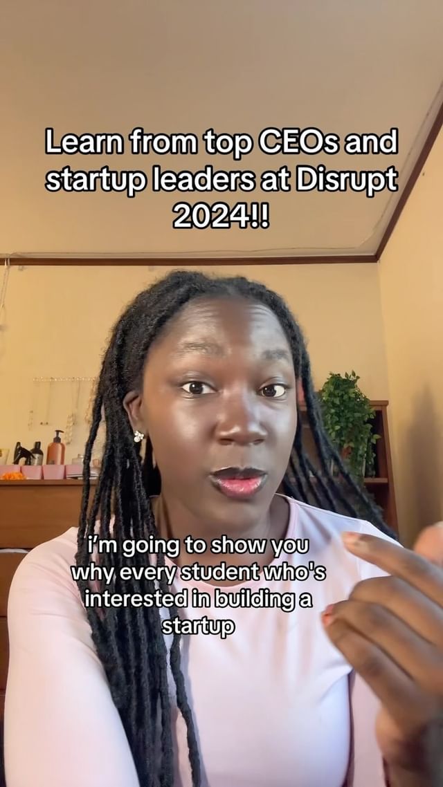 Instagram post by @michellescomputer for TechCrunch. Caption reads: girlies, run don’t walk 😫 

comment “disrupt” and....