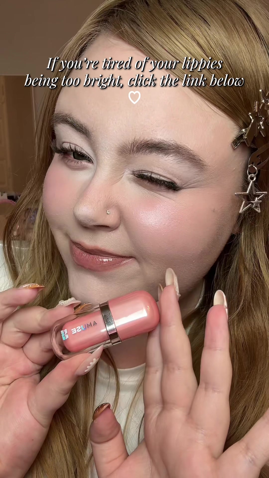 TikTok post by @addyghaynes for AMUSE Seoul. Caption reads: [...] shade you see is the shade you get! @AMUSE....