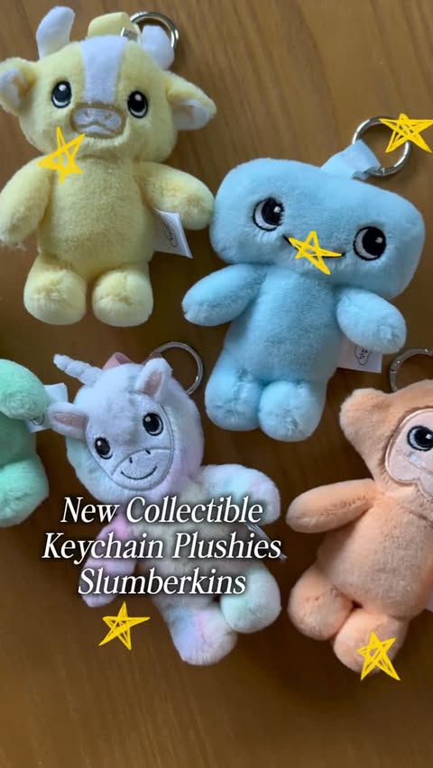Instagram post by @jaylyn__carr for Slumberkins. Caption reads: [...] collectible keychain plushies from....