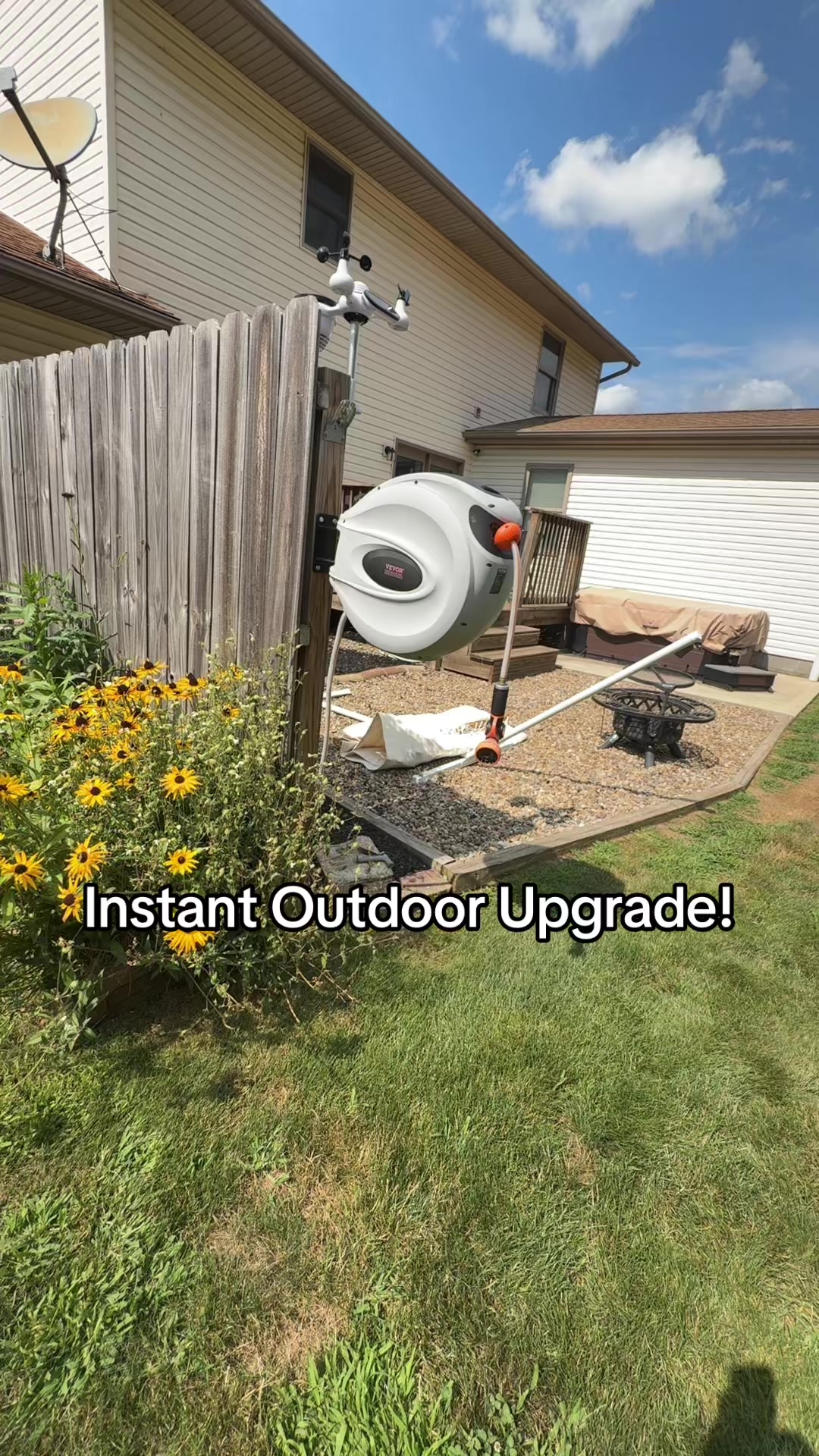 TikTok post by @gia_oli_ for VEVOR US. Caption reads: @VEVOR Home Improvement @VEVOR Outdoor Store....