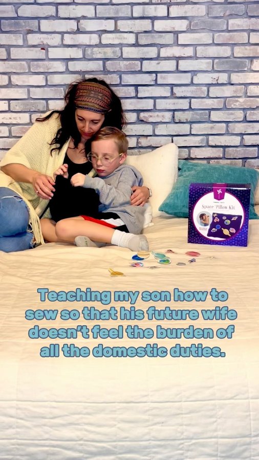 Instagram post by @boymamatimes4 for Pinwheel Crafts. Caption reads: He was so proud of his pillow!

I looove when i....