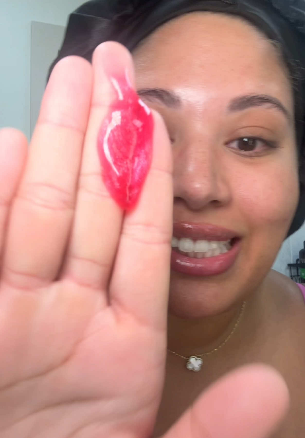 TikTok post by @brooklynreviewsxoxo for Medicube. Caption reads: [...] wrapping mask?!? 💕🥹👏🏽🩷 @medicube_us....