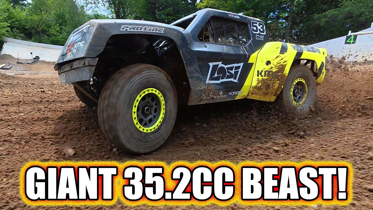 YouTube post by @rcdriver for AvantLink. Caption reads: The King Has Arrived! | Losi 5T 3.0 Gas RC Truck.