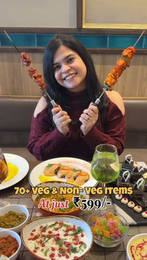 Instagram post by @foodophiles1392 for Barbeque Nation. Caption reads: Dilli Ka Dilwala Buffet — Weekday Lunch @ Just....