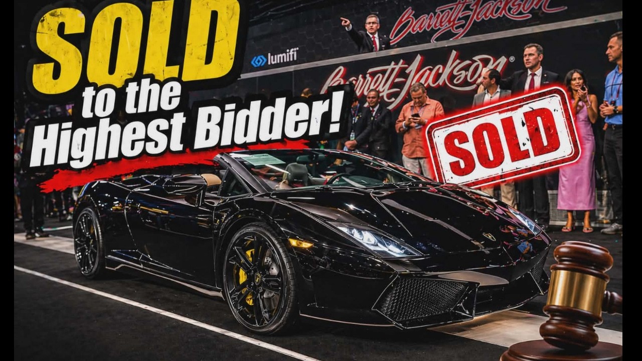 YouTube post by @FlyingWheels for Solelidity. Caption reads: Selling My Lamborghini at Auction to the HIGHEST....