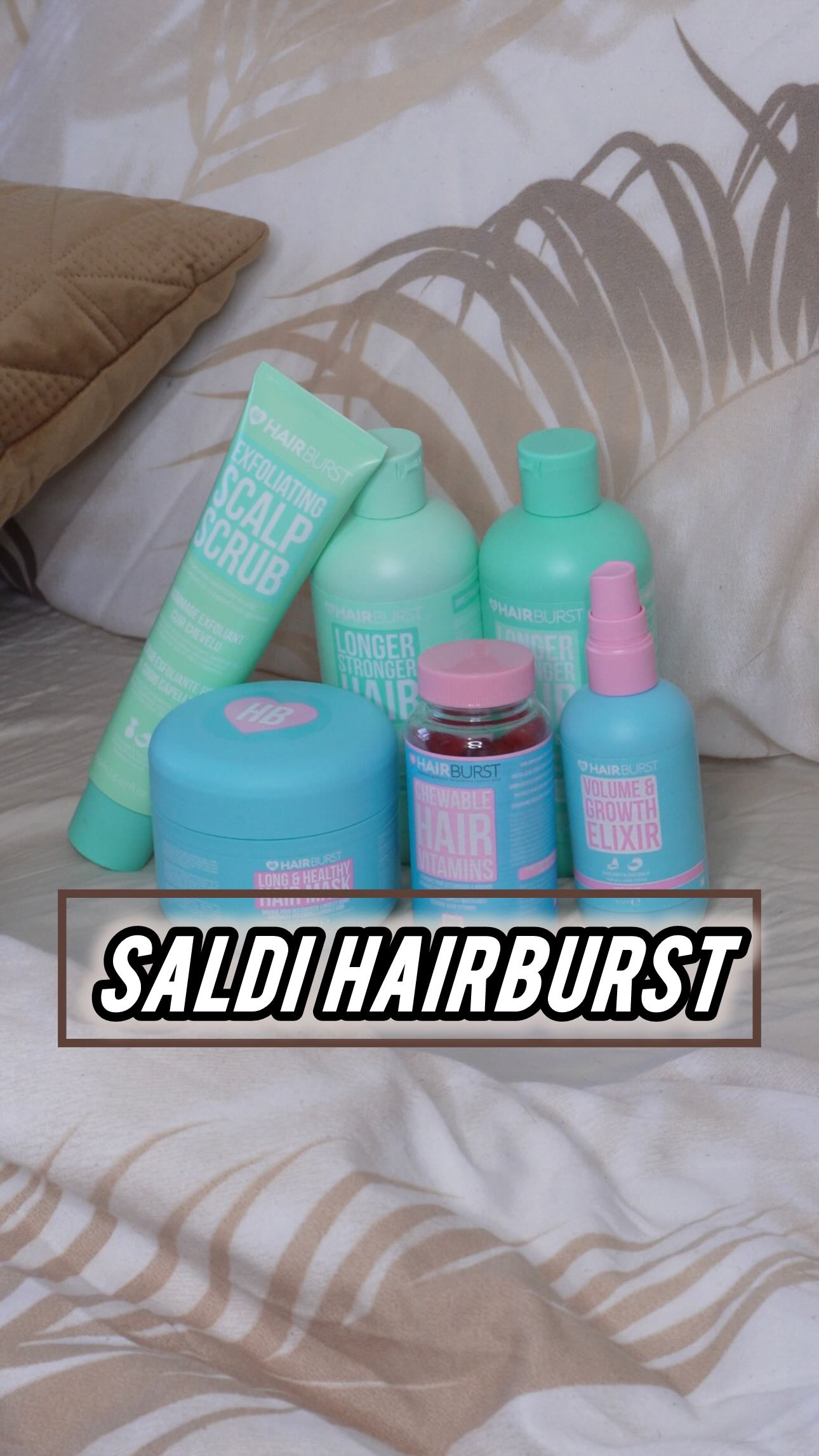 Instagram post by @giuliapulcini_ugc for Hairburst. Caption reads: SALDI HAIRBURST: DAL 28 APRILE AL 28 MAGGIO ✨🤩
•....