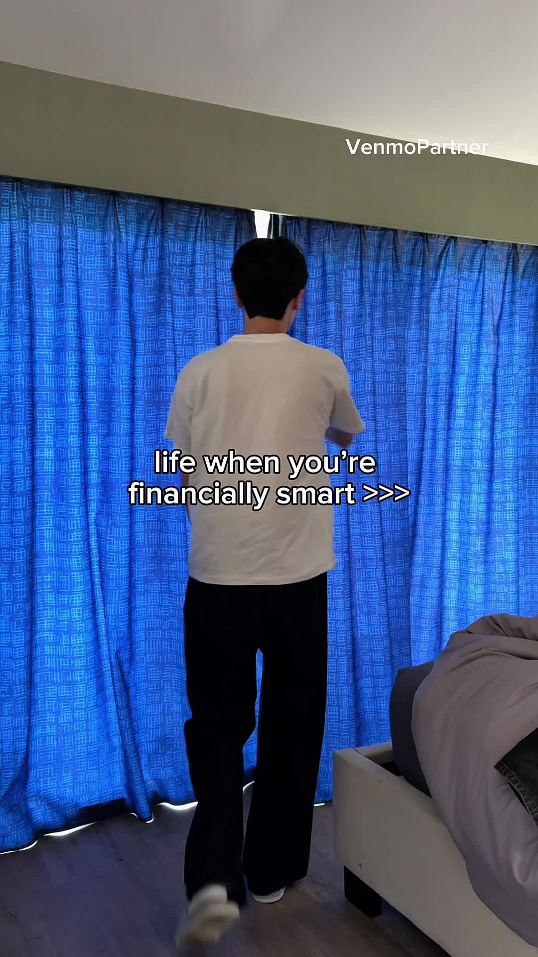 TikTok post by @justinhansome for Venmo. Caption reads: Do I like going out with my friends? Yes. But at....