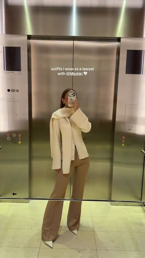 Instagram post by @styledbygracie for Meshki. Caption reads: Outfits I wear to work with @meshki 🤍 linked in....